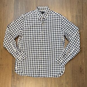 J. Crew Blue and White Checkered Casual Shirt